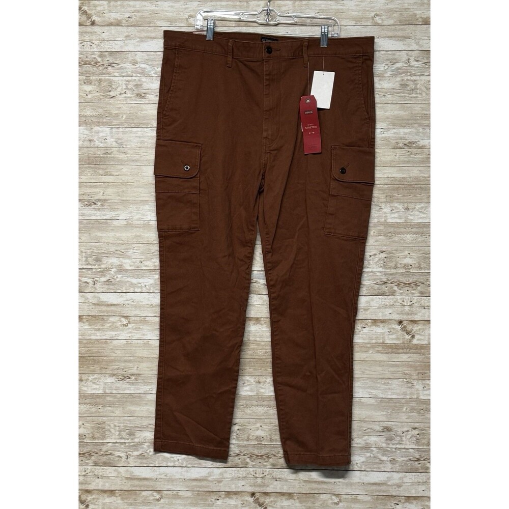 Levis Jeans Cargo Pants Slim Tapered Fit Stretch Brown 40 x 30 Actual NWT
